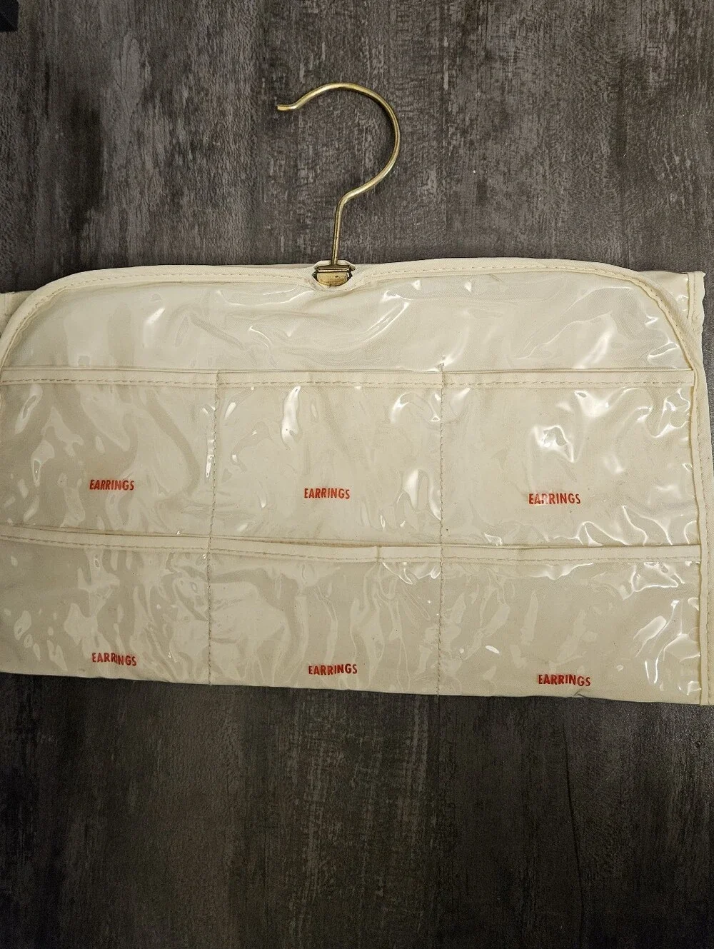 Vintage Clear Pocket Hanging Jewelry and Accessory Organizer